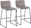 B26-CASPER2 BKGY2 Casper Faux Leather Gray Counter Stool (Set of 2)