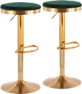 BS-DAKOTA AUVGN2 Dakota Gold and Green Adjustable Barstool (Set of 2)