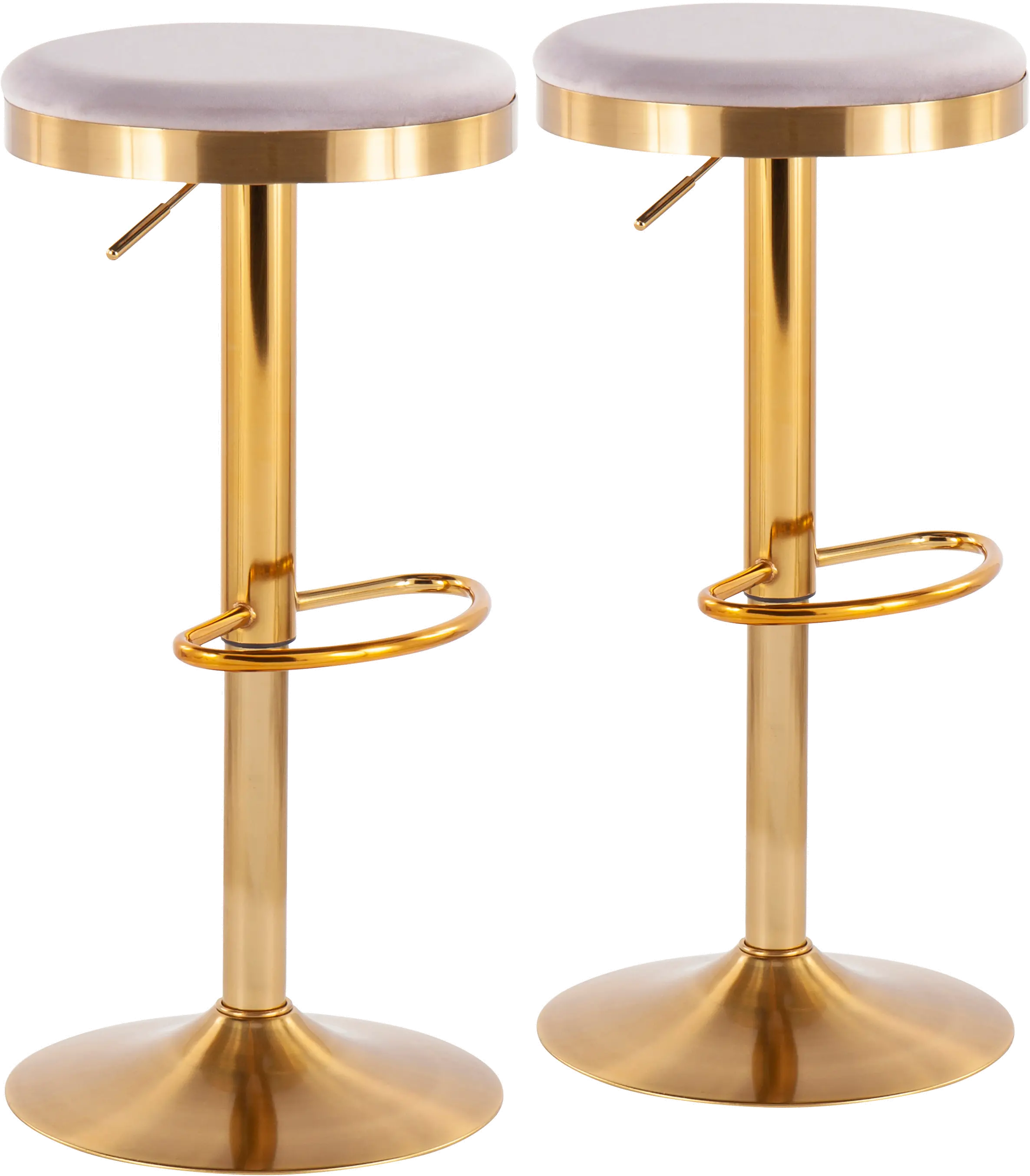 BS-DAKOTA_AUVSV2 Dakota 2 Set Adjustable Barstool in Gold Steel and Silver Velvet-1