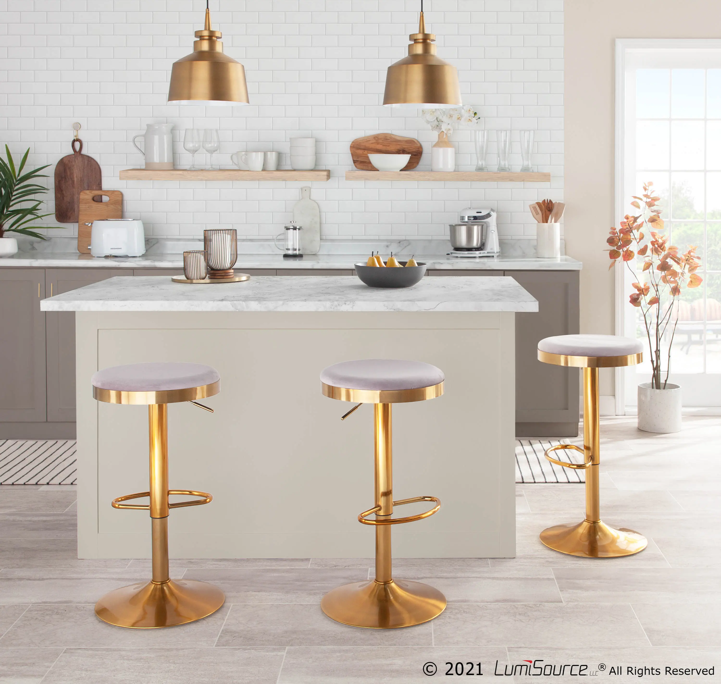 BS-DAKOTA_AUVSV2 Dakota 2 Set Adjustable Barstool in Gold Steel and Silver Velvet-8