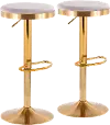 BS-DAKOTA AUVSV2 Dakota Gold and Silver Adjustable Barstool (Set of 2)