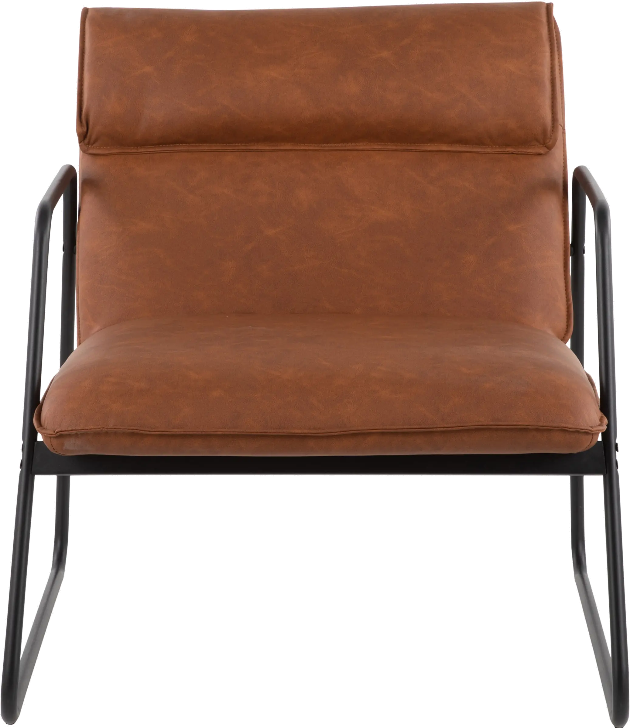 CHR-CASPERARM_BKCAM Casper Arm Chair Medium Brown Faux Leather-3