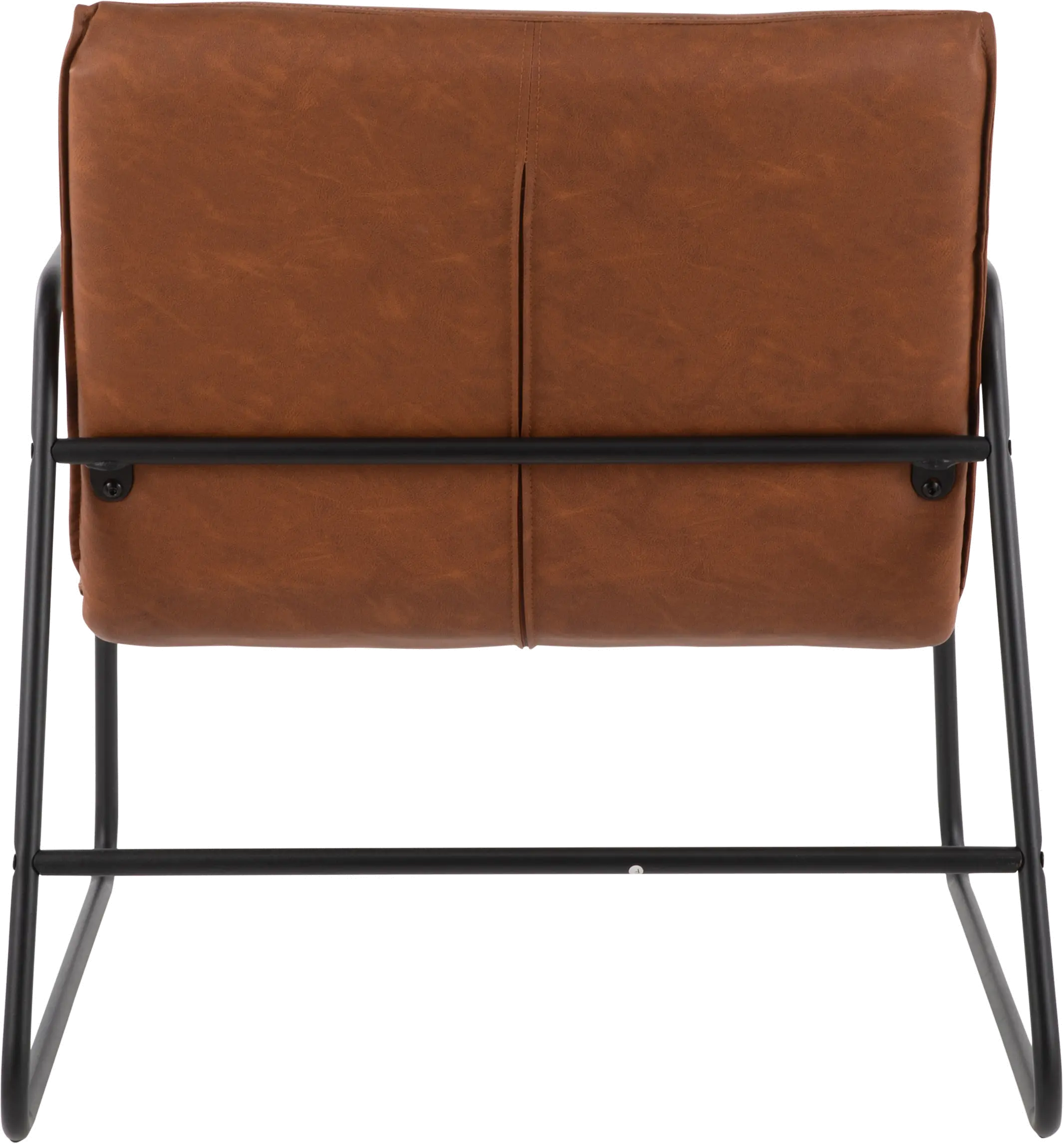 CHR-CASPERARM_BKCAM Casper Arm Chair Medium Brown Faux Leather-5