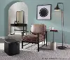 CHR-FRANKPAD_BKE Franklin Arm Chair in Dark Brown Faux Leather