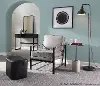 CHR-FRANKPAD_BKGY Franklin Arm Chair in Gray Faux Leather
