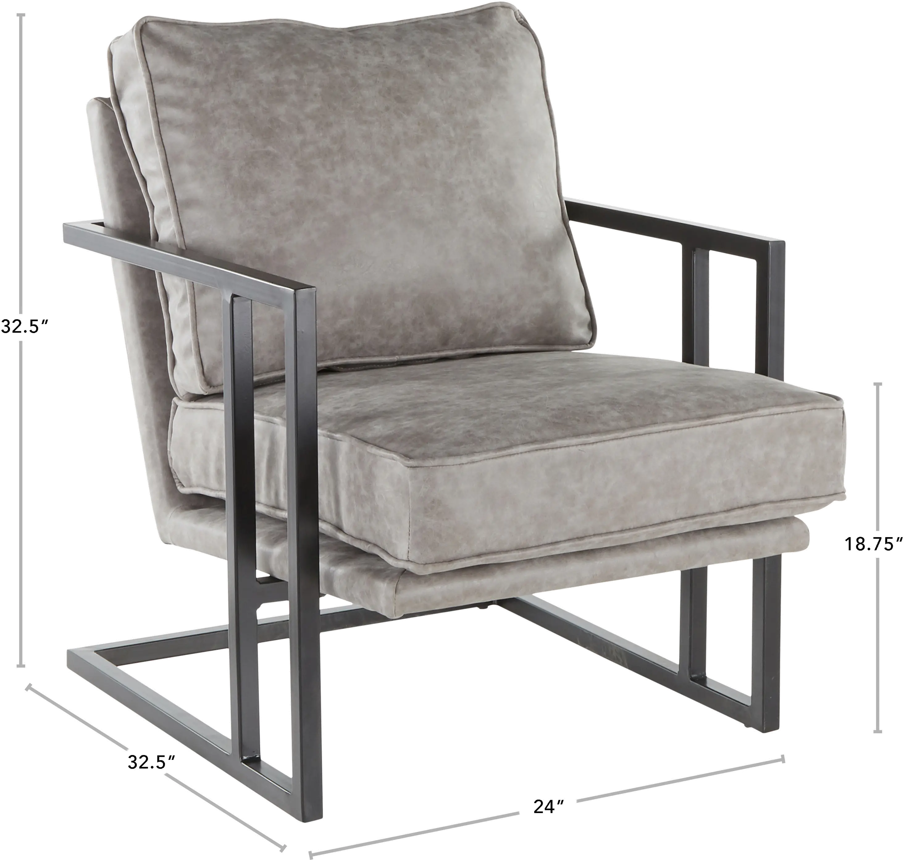 C2-ROMAN_BKE Roman Dark Brown Faux Leather Lounge Chair and Ottoman-7