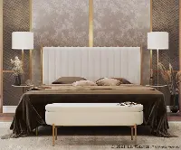 HB-CHLOEKING_AUVCR Chloe King Headboard Cream Velvet