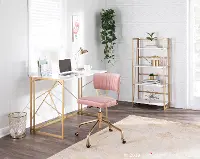 OFD-FOLIA_AUW Folia White and Gold Desk