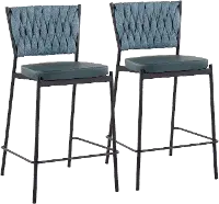 B24-BRAIDTANIA_BKGN2 Tania Green Counter Stool Set of 2
