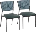 CH-BRAIDTANIA BKGN2 Tania Teal Dining Room Chair (Set of 2)