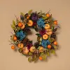 24 Inch Harvest Wreath With Pumpkins