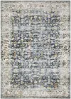 Charleston 5 x 7 Blue Border Washable Area Rug
