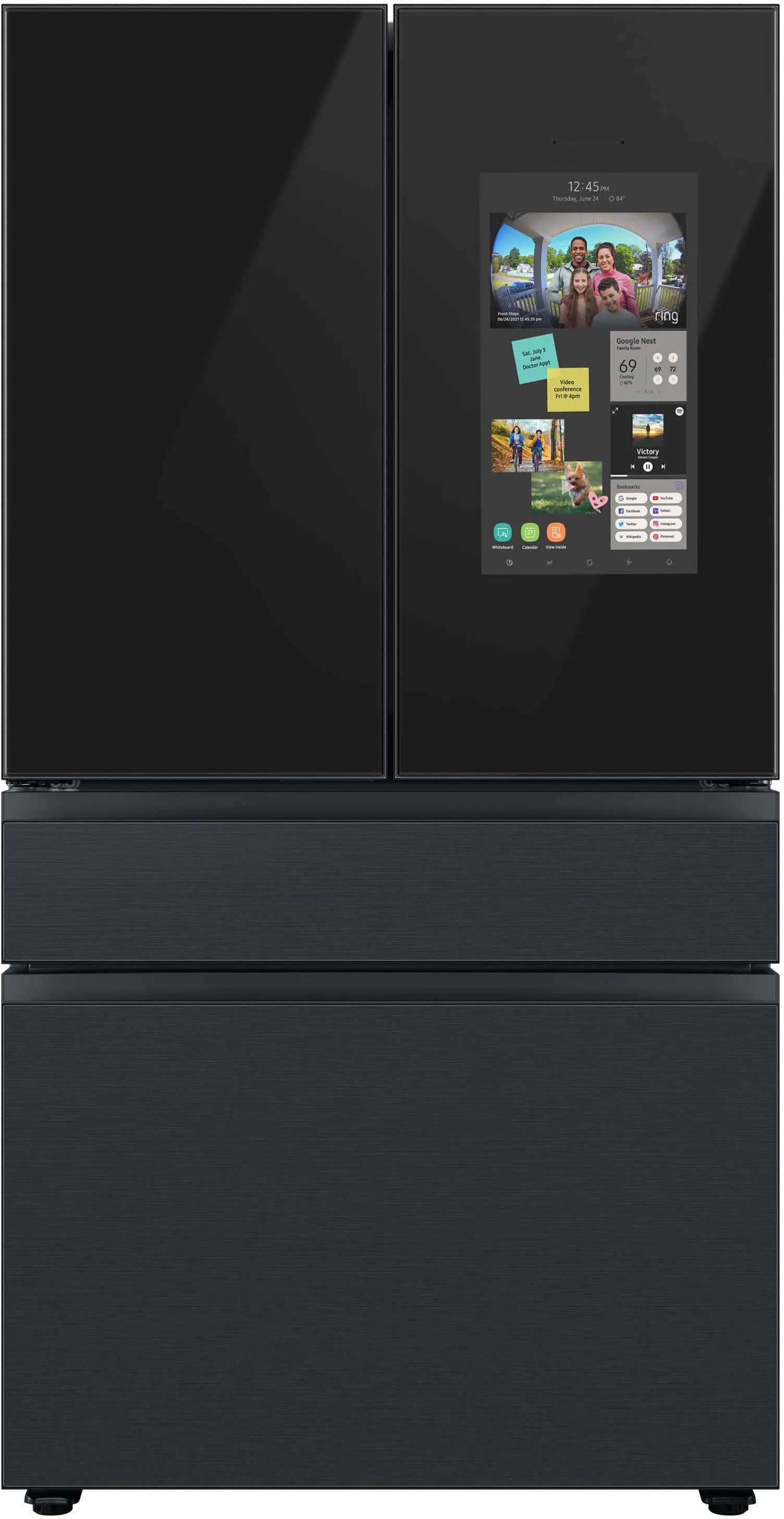 RF23BB89008M Samsung 23 cu ft 4 Door French Door Refrigerator - Counter Depth Charcoal Glass-1