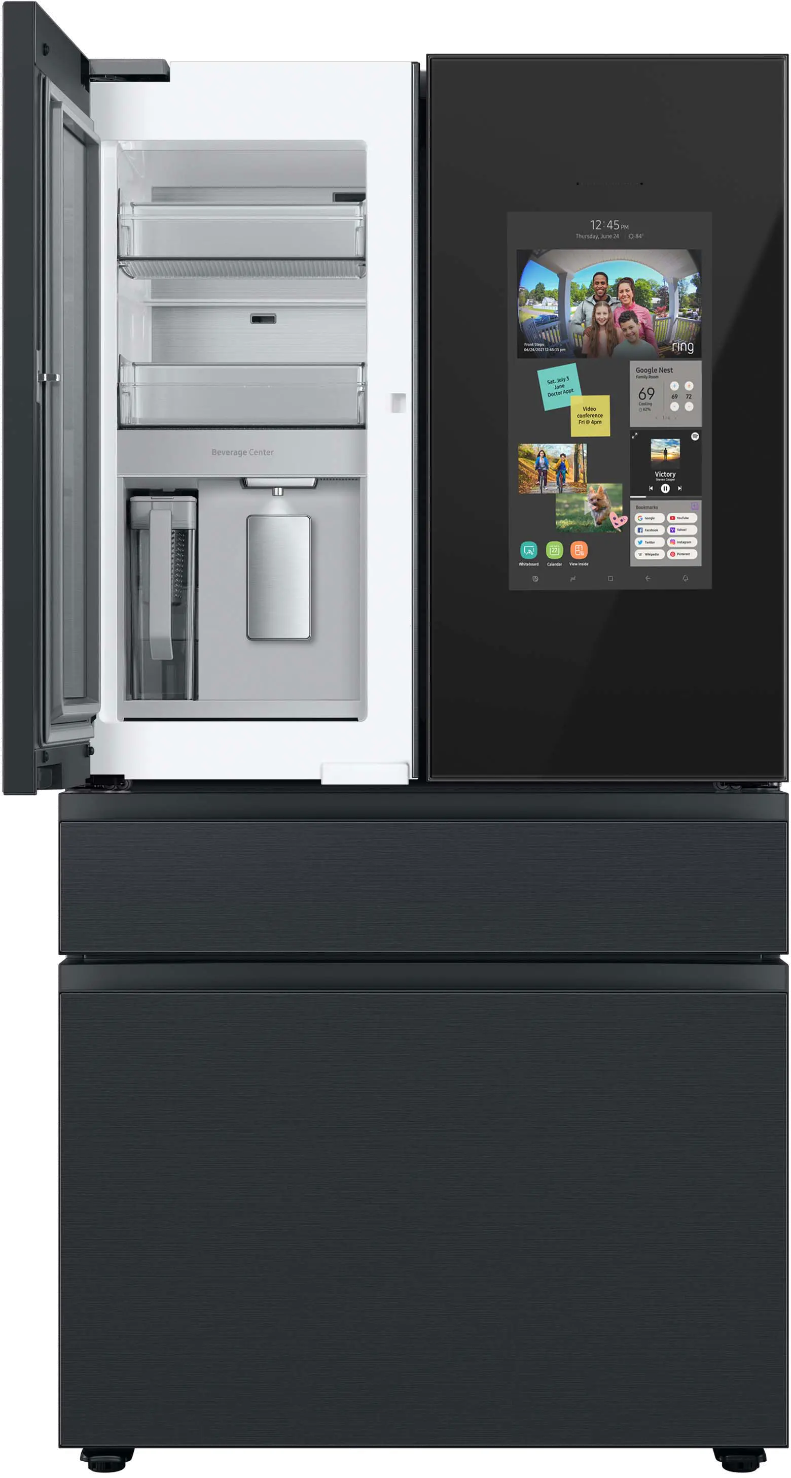 RF23BB89008M Samsung 23 cu ft 4 Door French Door Refrigerator - Counter Depth Charcoal Glass-2