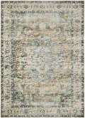Charleston 2 x 3 Blue and Gold Washable Area Rug