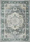 Charleston 2 x 3 Blue and Ivory Washable Area Rug