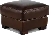York Brown Leather Ottoman