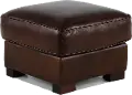 York Brown Leather Ottoman