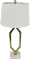 29 Inch Gold Table Lamp With Marble Base