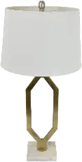 29 Inch Gold Table Lamp With Marble Base