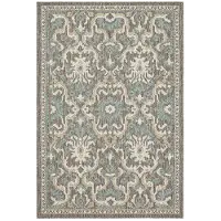 92311-E422 Mohawk Outdoor Home 5 x 8 Oushak Platinum Aqua Indoor-Outdoor Rug