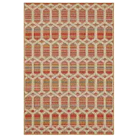 92313 Mohawk Outdoor Home 5 x 8 Hex Trellis Tandoori Indoor-Outdoor Rug