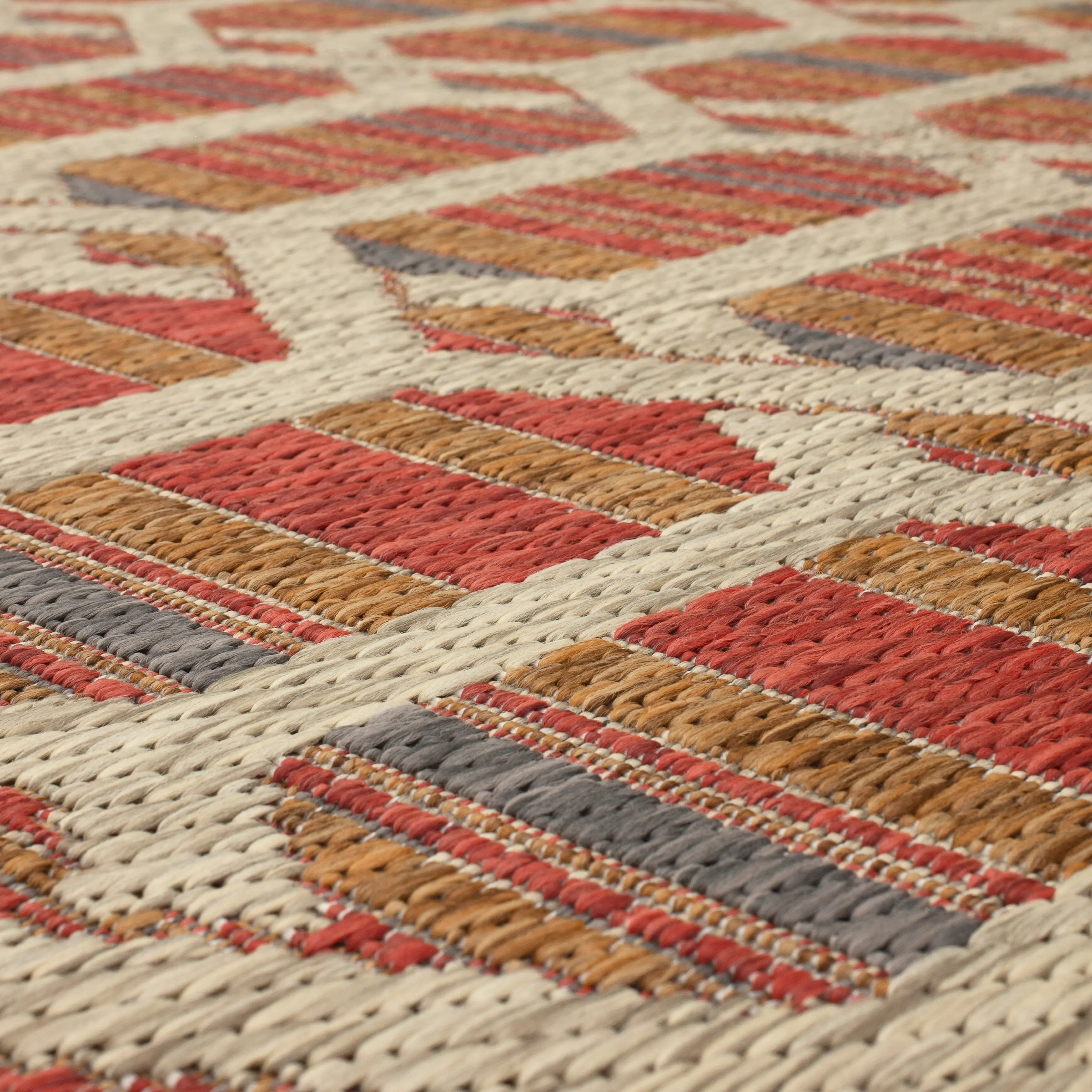 92313 Mohawk Outdoor Home 5 x 8 Hex Trellis Tandoori Indoor-Outdoor Rug-3