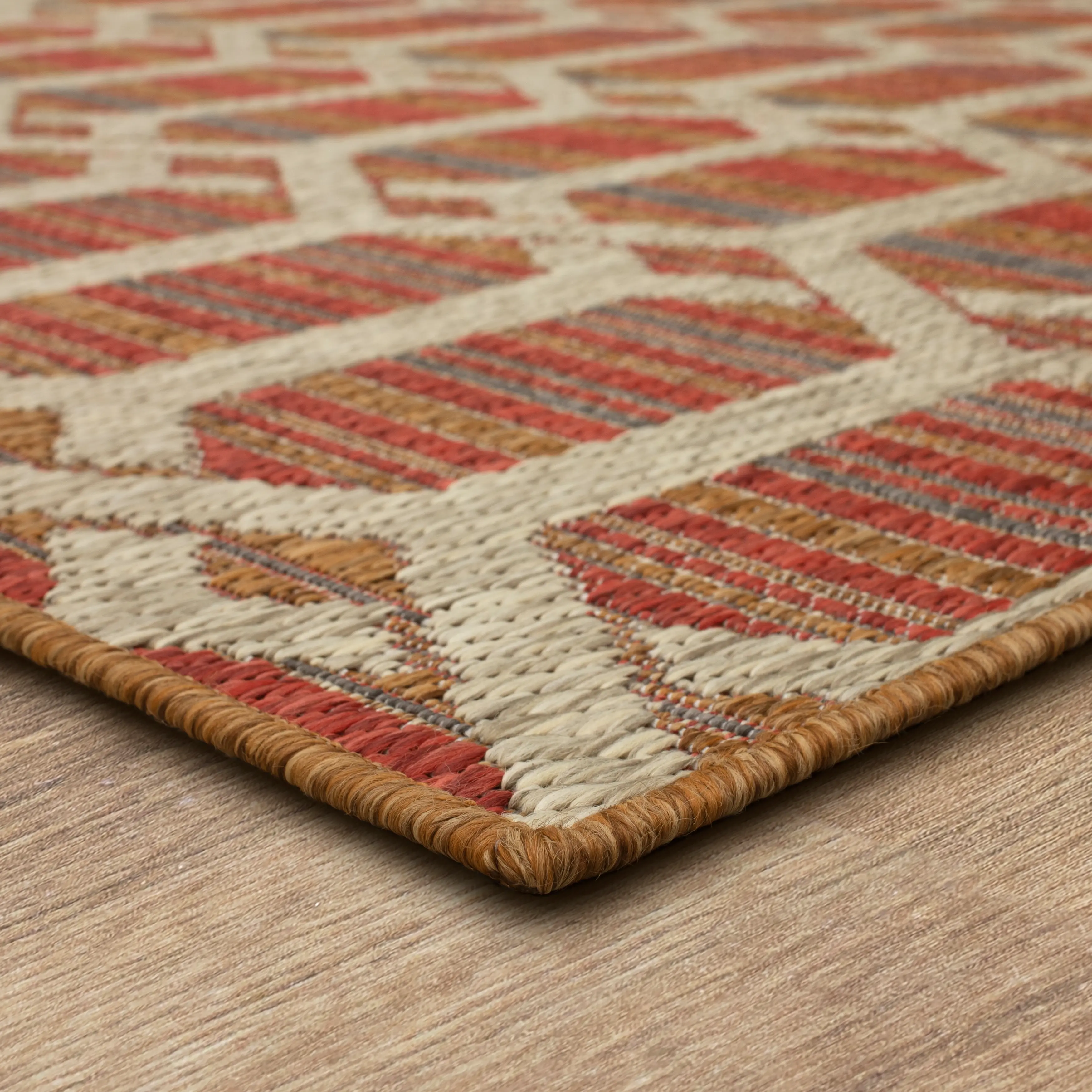 92313 Mohawk Outdoor Home 5 x 8 Hex Trellis Tandoori Indoor-Outdoor Rug-4
