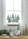 Green and White Mantel Tree Décor