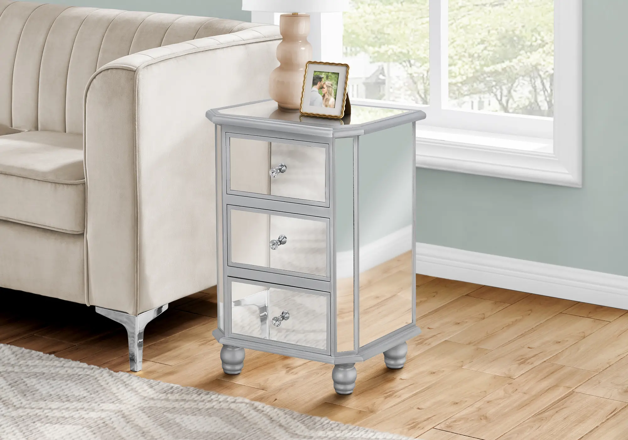Camille Mirrored 3 Drawer Dresser-1