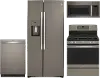 KIT GE 4 Piece Gas Kitchen Appliance Package - Slate