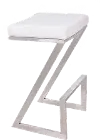 Atlantis White Counter Height Stool