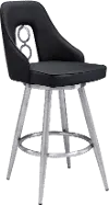 LCRUBABSBL26 Ruby Black Swivel Counter Height Stool