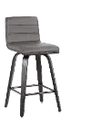 LCVIBAGRBL26 Vienna Gray and Black Swivel Counter Height Stool