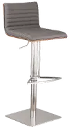 LCCASWBAGRB201 Café Gray and Chrome Adjustable Height Bar Stool