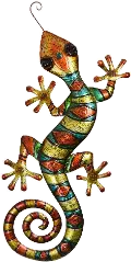 Eclectic Gardens Metal Wall Striped Gecko