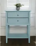 Franklin Light Blue Accent Table with 2 Drawers