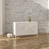 Mission White 2 Door Metal Locker Accent Cabinet