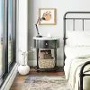 Aurora Black with Marble Top End Table