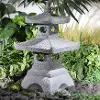 26 Inch Gray Lighthouse With Solar Window