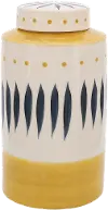 10 Inch Ivory Tribal Jar
