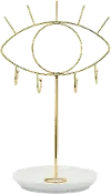 12 Inch White/Gold Eyes With Jewelry Hanger