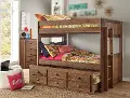 Summit Brown Full-over-Full Bunk Bed with Trundle