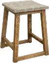 Mita Glazed White and Brown Counter Height Stool