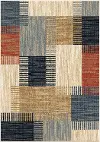 AMI5X7 Amity Harvest 5 x 7 Blue and Rust Area Rug