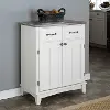 5001-0023 Homestyles Off-White Buffet with Stainless Steel Top
