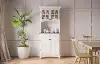 Homestyles Off-White and stainless steel top Buffet with Hutch
