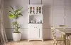 5001-0023-22 Homestyles Off-White and stainless steel top Buffet with Hutch