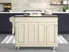 Create-A-Cart Off-White Kitchen Cart with Granite Top
