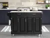 Create-A-Cart Black Kitchen Cart with Gray Granite Top